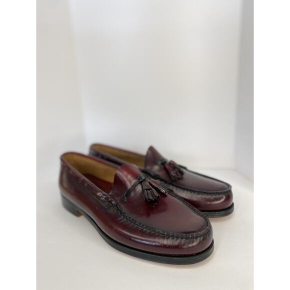 G.H. Bass Weejuns Shoes Mens Size 9 E Burgundy Oxblood Leather Penny Loafers Moc - Picture 1 of 7